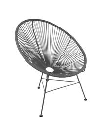 Fotel wypoczynkowy ze splotu z tworzywa sztucznego Bahia, Stelaż: metal malowany proszkowo, Ciemny szary, S 81 x G 73 cm