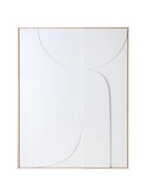 Wandobjekt Rahmenrelief-Kunsttafel Betido, Rahmen: Eschenholz, Weiß, Eschenholz, B 100 x H 123 cm
