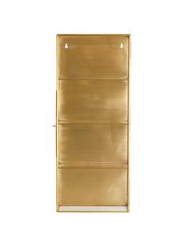 Metalen wandplank Ada in goudkleur met glazen planken en glazen deur, Frame: vermessingd metaal, Goudkleurig, B 25 x H 60 cm