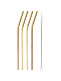Set 4 cannucce dorate con spazzolino Shine, Nero, Lung. 23 cm