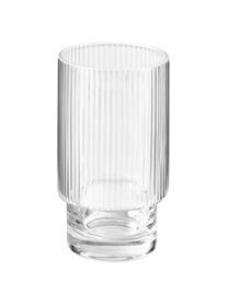 Handgefertigte Wassergläser Minna mit Rillenrelief, 4 Stück, Glas, mundgeblasen, Transparent, Ø 8 x H 14 cm