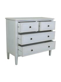 Cómoda de madera de abeto Barbarock, Madera pintada blanco, An 85 x Al 75 cm