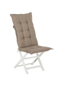 Cuscino sedia monocromatico con schienale alto color taupe Panama, Rivestimento: 50% cotone, 50% poliester, Taupe, Larg. 42 x Lung. 120 cm