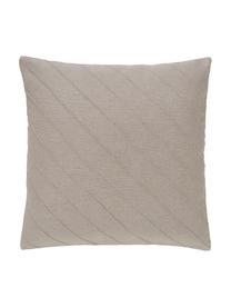 Poszewka na poduszkę z lnu Malia, 51% len, 49% bawełna, Beżowy, S 45 x D 45 cm