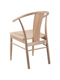 Chaise à accoudoirs en bois avec jonc tressé Janik, Bois de chêne, larg. 54 x prof. 54 cm