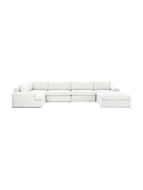 Canapé d'angle modulable Russell, Tissu blanc crème, larg. 412 x haut. 77 cm