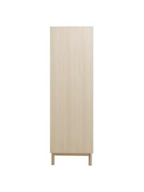 Szafa Cassy, 3-drzwiowa, Nogi: lite drewno dębowe, Jasne drewno naturalne, biały, S 148 x W 195 cm