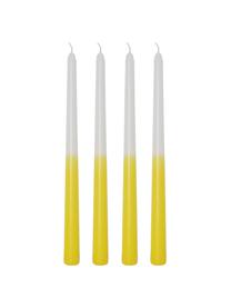 Stabkerzen Dubli in Gelb/Weiß, 4 Stück, Wachs, Gelb, Weiß, Ø 2 x H 31 cm