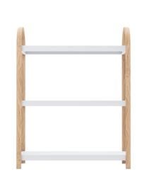 Metall-Standregal Bellwood mit Holz-Gestell, Gestell: Holz, Ablage: Metall, beschichtet, Weiß, Helles Holz, B 72 x H 90 cm