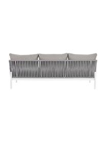 Sofa ogrodowa Florencia (3-osobowa), Stelaż: aluminium, malowane prosz, Szary, biały, S 220 x G 85 cm