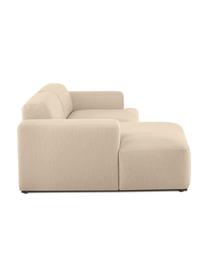 Sofa narożna Melva (3-osobowa), Tapicerka: 100% poliester Dzięki tka, Stelaż: lite drewno sosnowe z cer, Nogi: tworzywo sztuczne, Ciemnobeżowa tkanina, S 239 x G 143 cm, lewostronna
