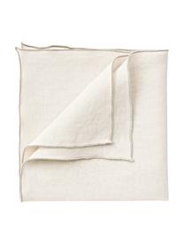 Stoffservietten Kennedy aus Leinen mit Umkettelung, 4 Stück, 100 % gewaschenes Leinen, European Flax zertifiziert, Beige, B 45 x L 45 cm
