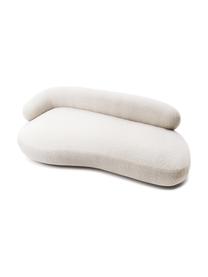 Nierensofa Alba (3-Sitzer) aus Teddyfell, Bezug: Teddy (100% Polyester) De, Gestell: Massives Fichtenholz, FSC, Füße: Kunststoff, Teddy Cremeweiß, B 235 x T 114 cm, Rückenlehne links