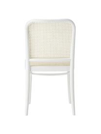 Krzesło z drewna z plecionką wiedeńską  Franz, Stelaż: lite drewno bukowe, Biały, beżowy, S 48 x W 89 cm