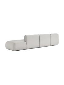 Méridienne modulable Sofia, Tissu gris clair, larg. 340 x prof. 103 cm, dossier à gauche
