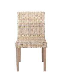 Krzesło z rattanu Maria, Nogi: drewno naturalne, Beżowy, jasny brązowy, S 54 x W 88 cm