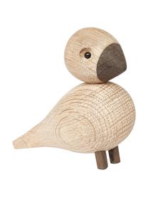 Figuras decorativas de diseño Lovebirds, 2 uds., Madera de roble barnizada, Bayo, marrón oscuro, An 9 x Al 9 cm