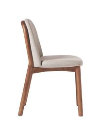 Silla tapizada de madera de fresno Julie, Tapizado: 100% poliéster Alta resis, Tejido gris pardo, madera de fresno oscura, An 47 x Al 81 cm