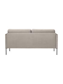 Canapé 2 places en velours et pieds en métal Fluente, Velours beige, larg. 166 x prof. 85 cm