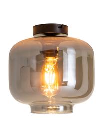 Kleine plafondlamp Vaso van gespiegeld glas, Lampenkap: glas, Baldakijn: gecoat metaal, Chroomkleurig, zwart, Ø 25 x H 21 cm