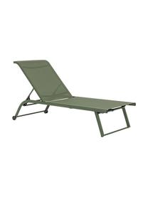 Zonnebed Taylor met wieltjes, Frame: gepoedercoat aluminium, Wieltjes: kunststof, Groen, B 70 x L 182 cm