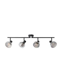 Veľká stropná lampa zo skla Reflekt, Čierna, sivá, Š 89 x V 20 cm