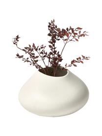 Vaso fatto a mano Latona, Gres, Bianco crema opaco, Ø 26 x Alt. 19 cm