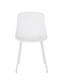 Kunststoffstühle Dave mit Metallbeinen in Weiß, 2 Stück, Sitzfläche: Kunststoff, Beine: Metall, pulverbeschichtet, Weiß, B 46 x T 53 cm