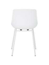 Kunststoffstühle Dave mit Metallbeinen in Weiß, 2 Stück, Sitzfläche: Kunststoff, Beine: Metall, pulverbeschichtet, Weiß, B 46 x T 53 cm