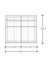 Schwebetürenschrank Oliver mit 2 Türen, inkl. Montageservice, Korpus: Holzwerkstoffplatten, lac, Weiß, 252 x 225 cm