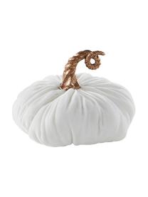 Kleiner Deko-Kürbis Pumpis mit Samt-Haptik, 15% Polyresin, 35% Acryl, 25% Polyester, 25% Quartzsandfüllung, Weiß, Ø 16 x H 15 cm