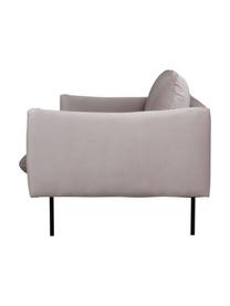 Sofa z aksamitu z metalowymi nogami Moby (3-osobowa), Tapicerka: aksamit (wysokiej jakości, Nogi: metal malowany proszkowo, Taupe aksamit, S 220 x G 95 cm