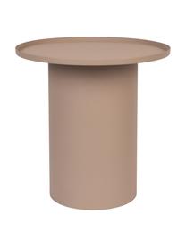 Tavolino rotondo in metallo Sverre, Metallo verniciato a polvere, Rosa cipria opaco, Ø 46 x Alt. 45 cm
