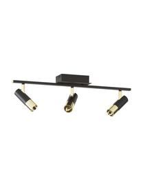 Riel LED Bobby, Anclaje: metal con pintura en polv, Estructura: metal con pintura en polv, Negro, dorado, An 66 x Al 13 cm