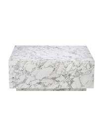 Table basse aspect marbre Lesley, MDF, enduit feuille mélaminée, Blanc, aspect marbre, haute brillance, larg. 90 x prof. 90 cm