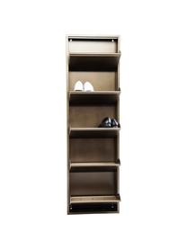 Wand-Schuhschrank Caruso mit Klappfächern, Stahl, pulverbeschichtet, Bronzefarben, B 50 x H 170 cm