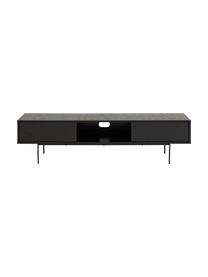 Mueble TV Angus, Estructura: tablero de fibras de dens, Patas: metal con pintura en polv, Madera pintada en negro, An 180 x Al 44 cm