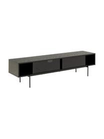 TV stolek Angus, Dřevo, lakováno černou barvou, Š 180 cm, V 44 cm