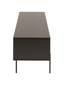 Konzolový TV stolík Angus, Drevo, čierna lakovaná, Š 180 x V 44 cm