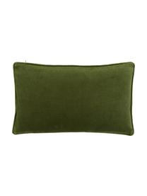 Federa arredo in velluto verde muschio Dana, 100% velluto di cotone, Verde muschio, Larg. 30 x Lung. 50 cm