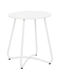 Okrągły stolik ogrodowy Wissant, Metal powlekany, Biały, Ø 40 x W 45 cm