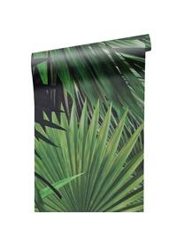 Tapeta Palm Leaves, Włóknina, przyjazna dla środowiska, biodegradowalna, Zielony, S 98 x D 280 cm