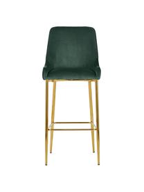 Fluwelen barstoel Ava in donkergroen, Bekleding: fluweel (100% polyester), Fluweel donkergroen, B 48 x H 107 cm