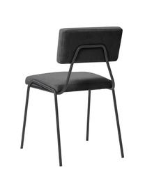 Silla tapizada en pana Mats, 2 uds., Tapizado: pana (88% polyester, 12% , Patas: metal con pintura en polv, Pana gris, An 50 x Al 80 cm