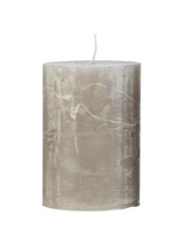 Handgefertigte Stumpenkerze Rustic, Paraffin, Greige, Ø 7 x H 15 cm