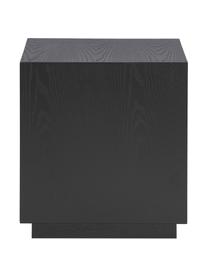 Nachtkastje Noel uit essenhoutfineer in zwart, Vezelplaat met gemiddelde dichtheid (MDF) met essenfineer, Zwart, B 45 cm x H 50 cm
