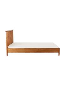 Dřevěná postel s čelem Windsor, Masivní borovicové dřevo, certifikováno FSC, Borovicové dřevo, tmavé, Š 140 cm, D 200 cm