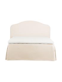Premium boxspring bed Dahlia in crèmewit, Poten: massief gelakt berkenhout, Crèmewit, 140 x 200 cm, hardheidsgraad H2