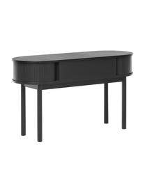 Pracovný stôl s drážkovanou prednou časťou Calary, Čierna, Š 130 x H 50 cm