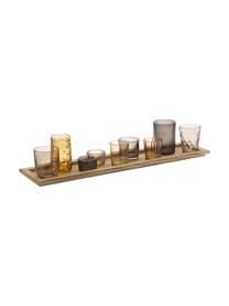 Set portalumini Wessel 10 pz, Vassoio: legno di paulownia, Brunastro, legno di paulownia, Larg. 56 x Alt. 10 cm